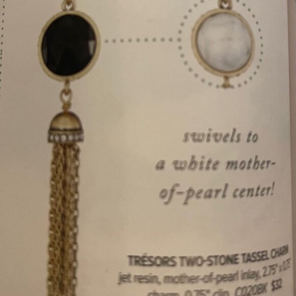 Tresors Two-Stone Tassel Charm Chloe + Isabel - C020BK - Picture 2 of 4